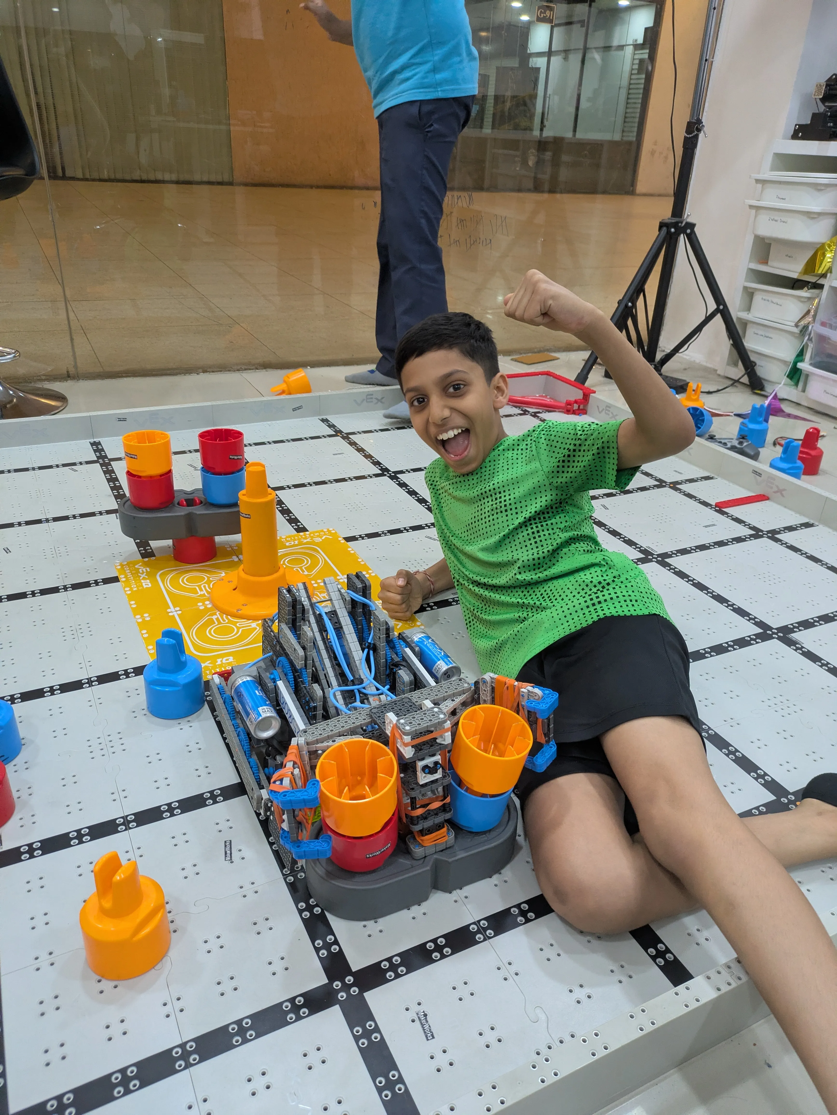 Avyan with his VEX Robot